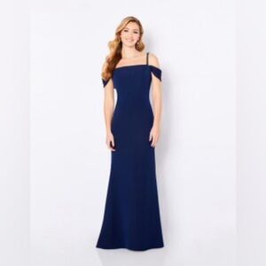Cameron Blake Navy Evening Gown Women’s 6 Elegant Formal Mother of the Bride